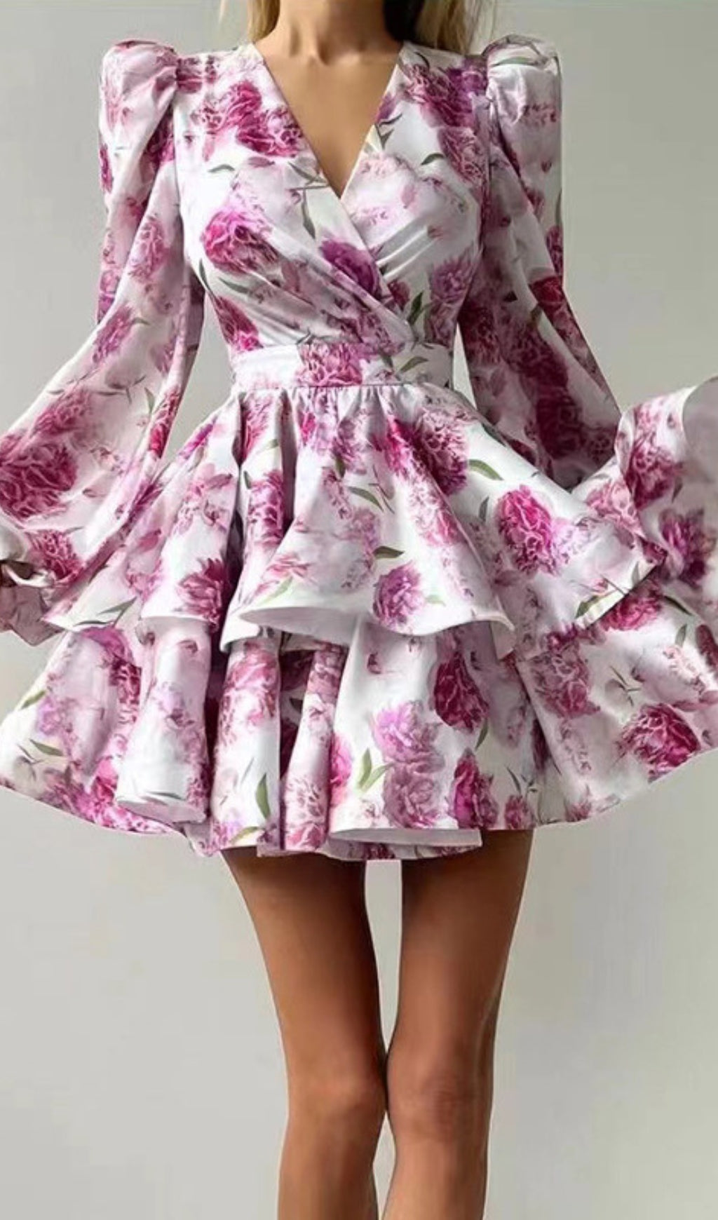 Bartek Floral Printed Long Sleeve Mini Dress
