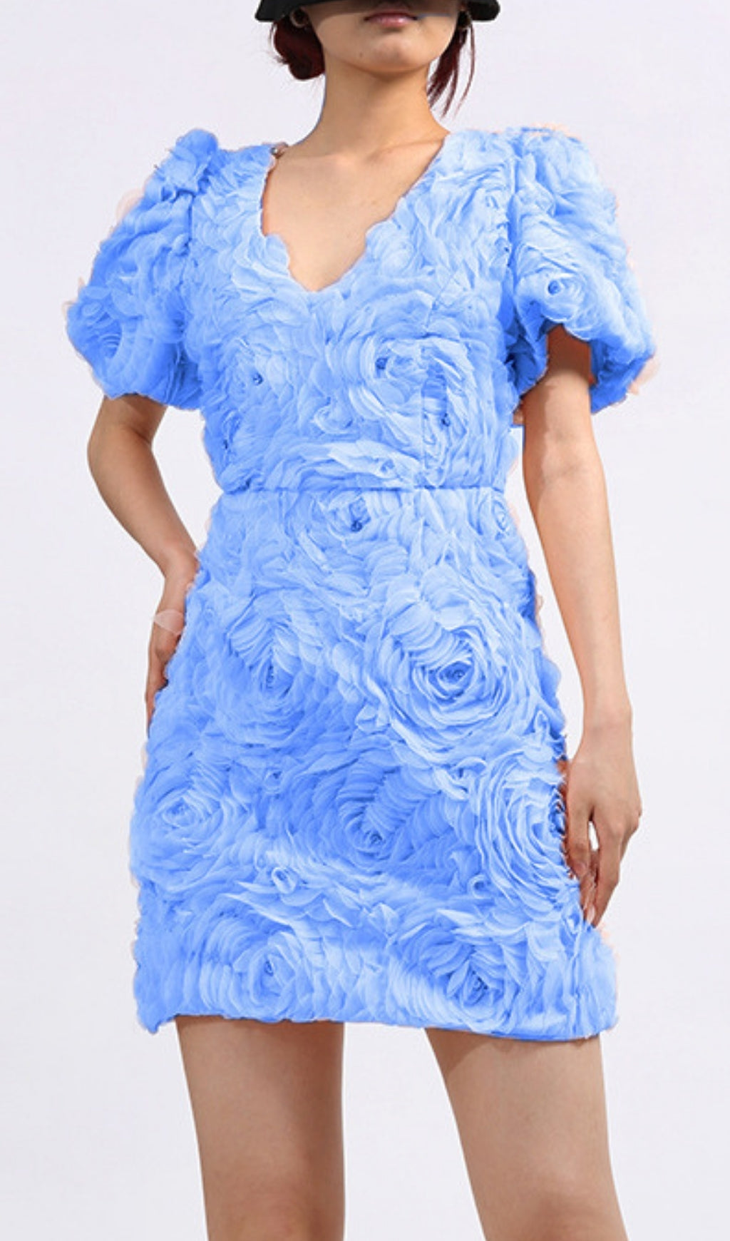 Elpida Flower Puff Sleeve Mini Dress