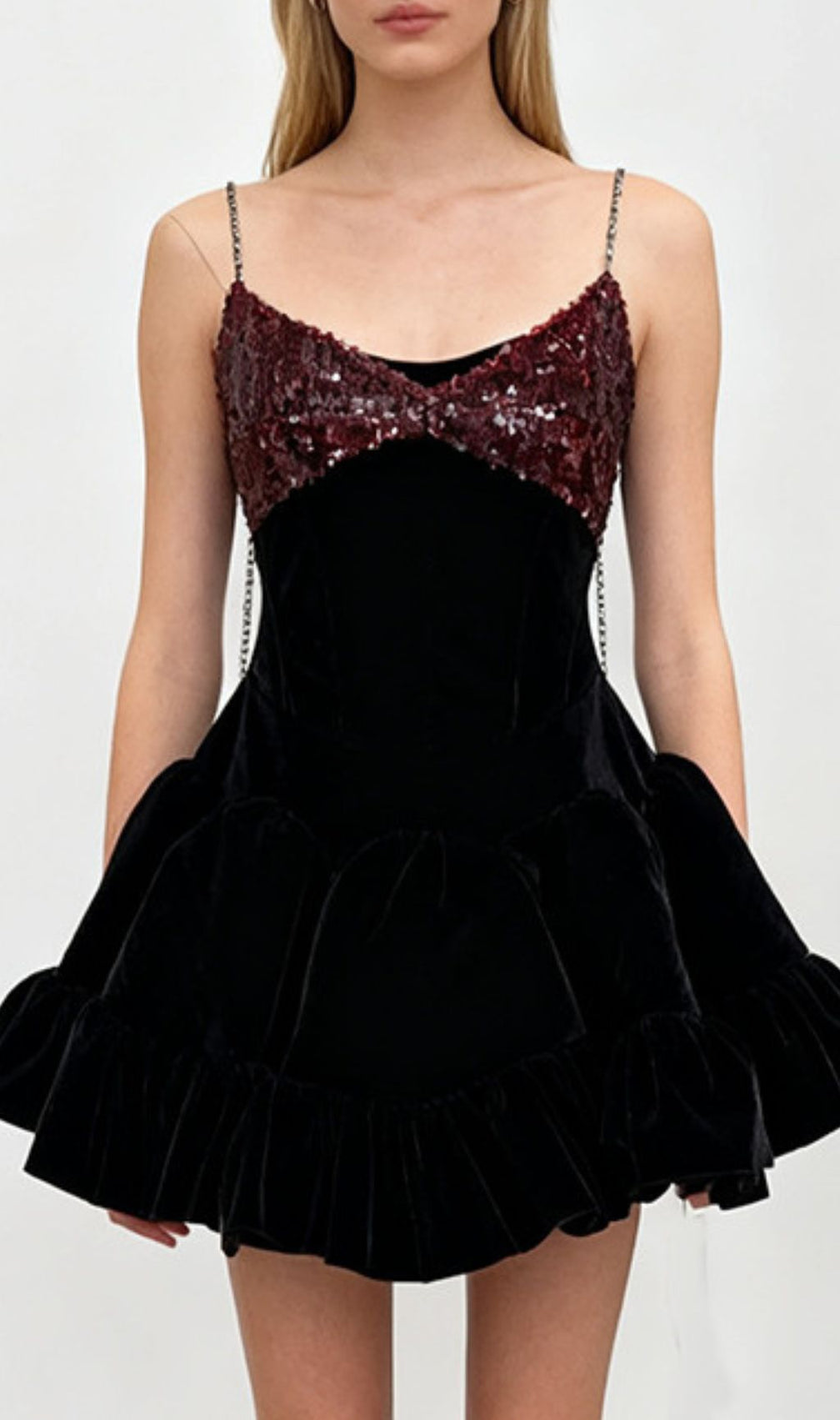 Itai Glamorous Sequin & Velvet Party Mini Dress