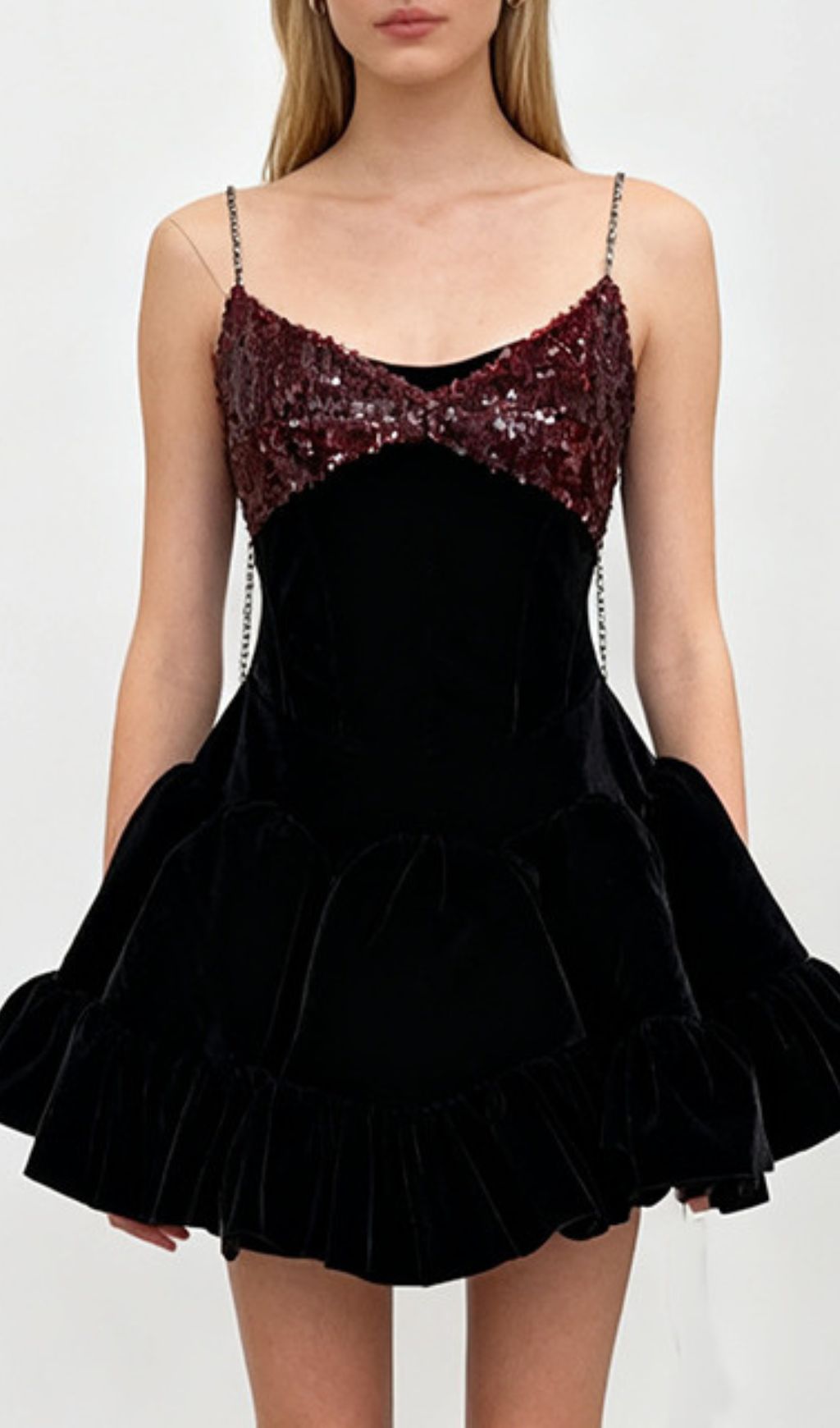 Itai Glamorous Sequin & Velvet Party Mini Dress