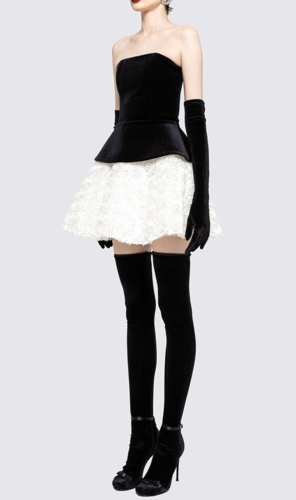 Gefion Strapless Lace-Up Flower Skirt Set