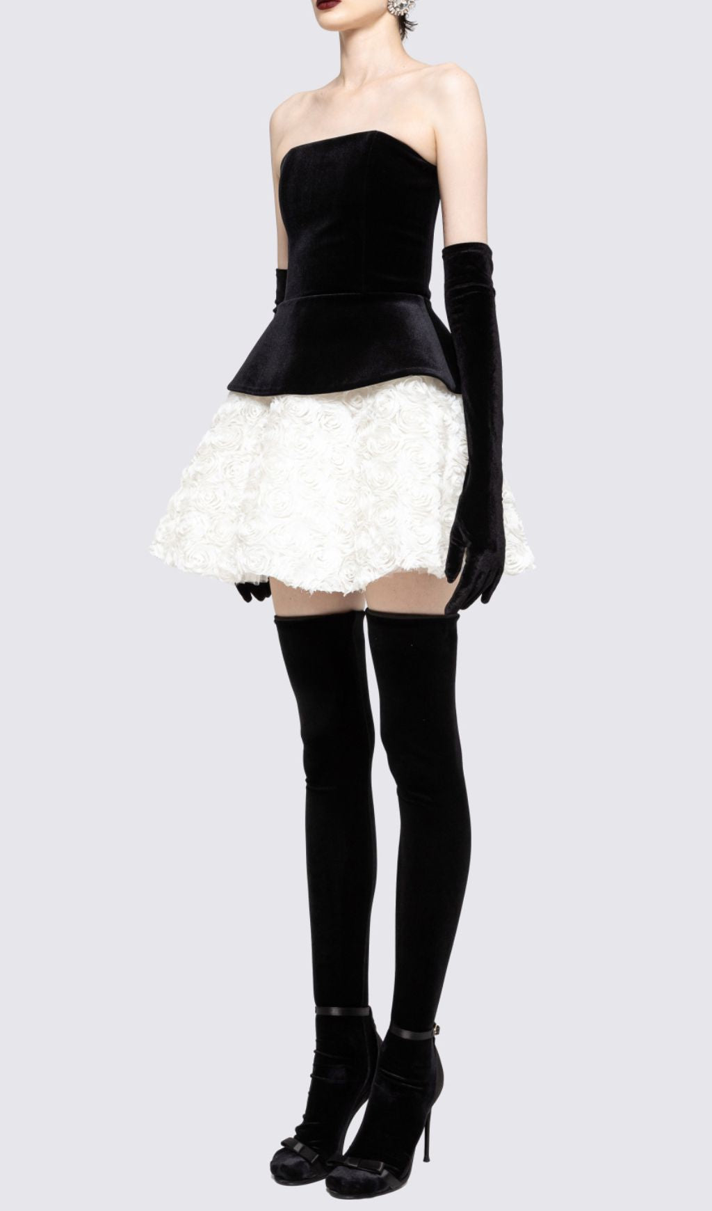 Gefion Strapless Lace-Up Flower Skirt Set