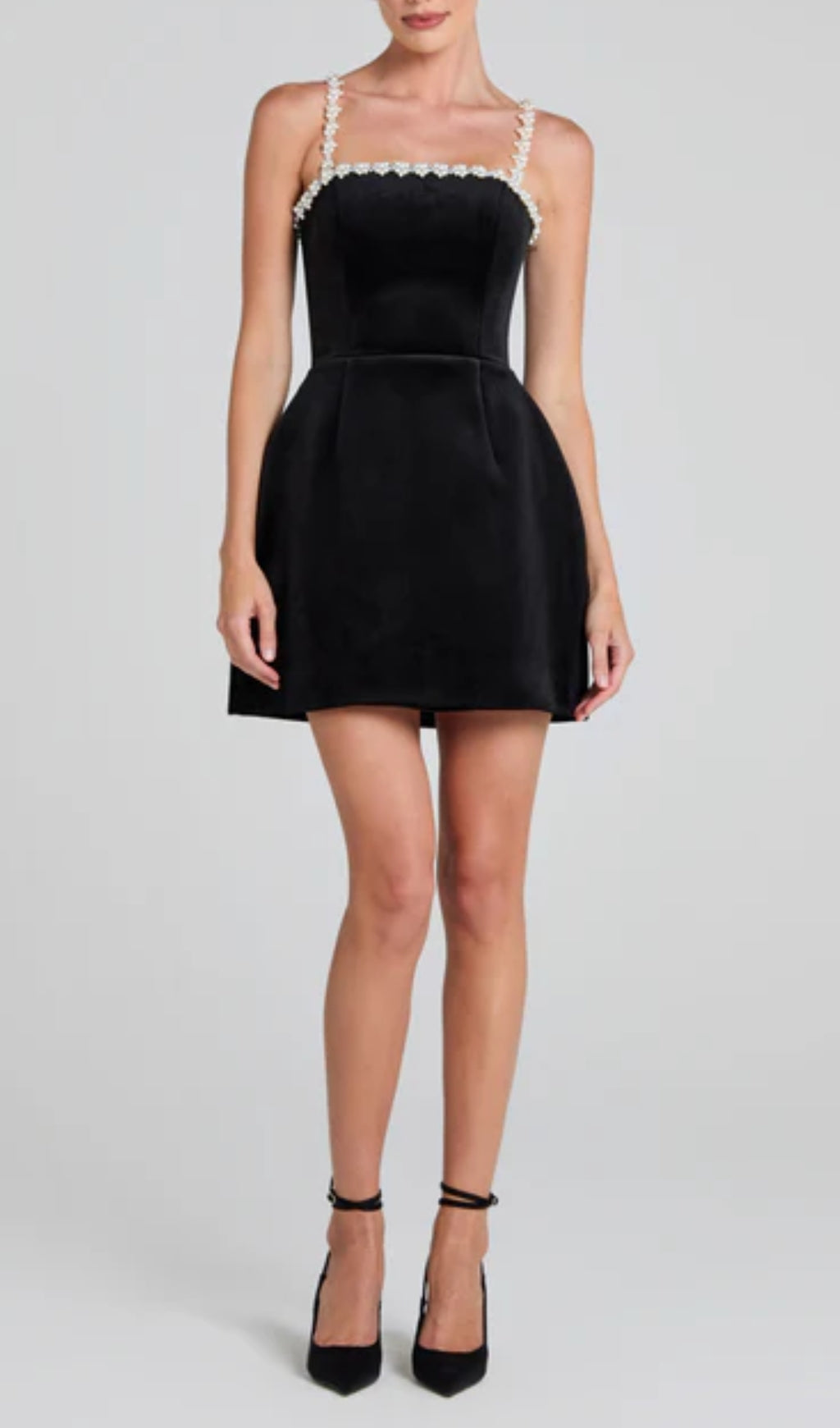Deirdra Black Pearl Bandage Mini Dress