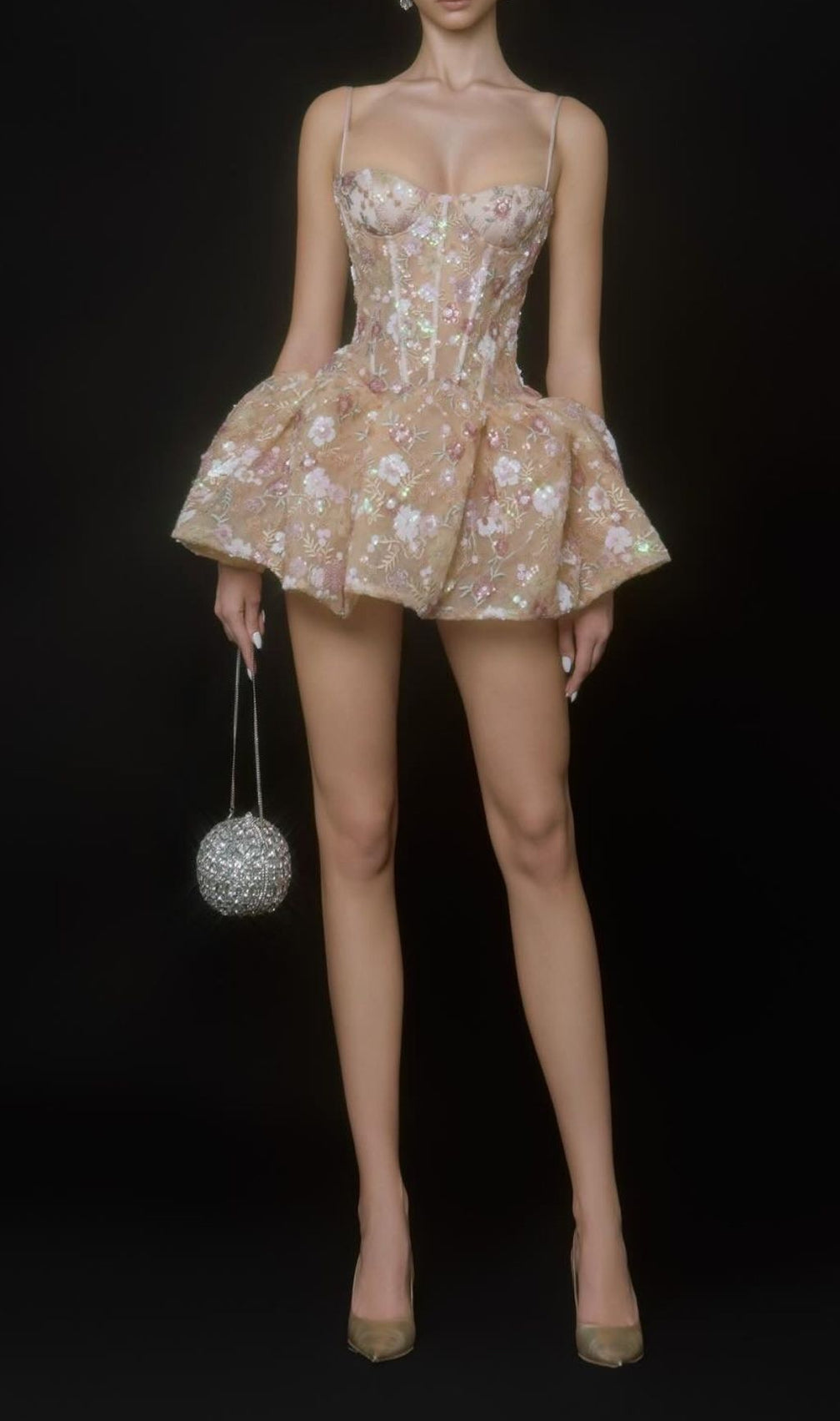 Keiko Dazzling Floral Sequin Corset Mini Dress - Ultimate Glamour Statement