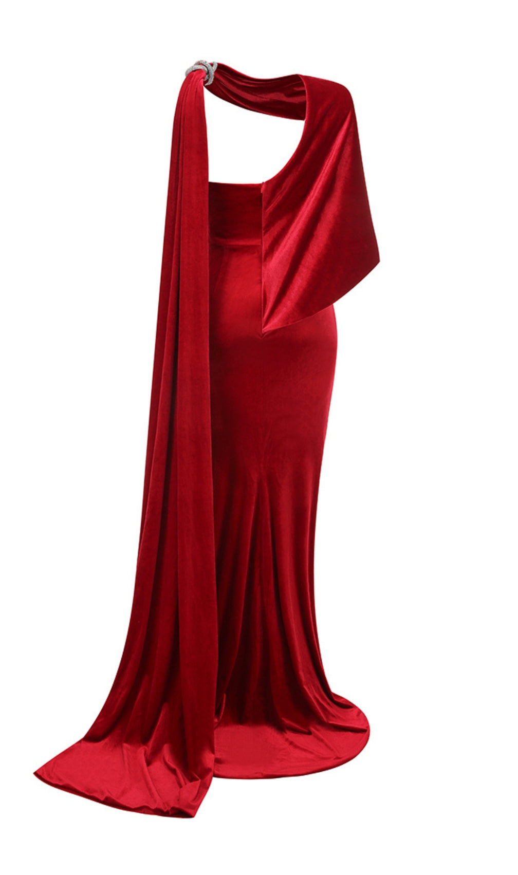 Carlijn Red Velvet Caplet Maxi Dress