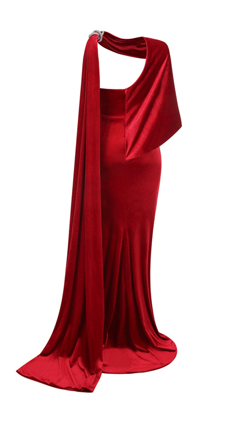 Carlijn Red Velvet Caplet Maxi Dress