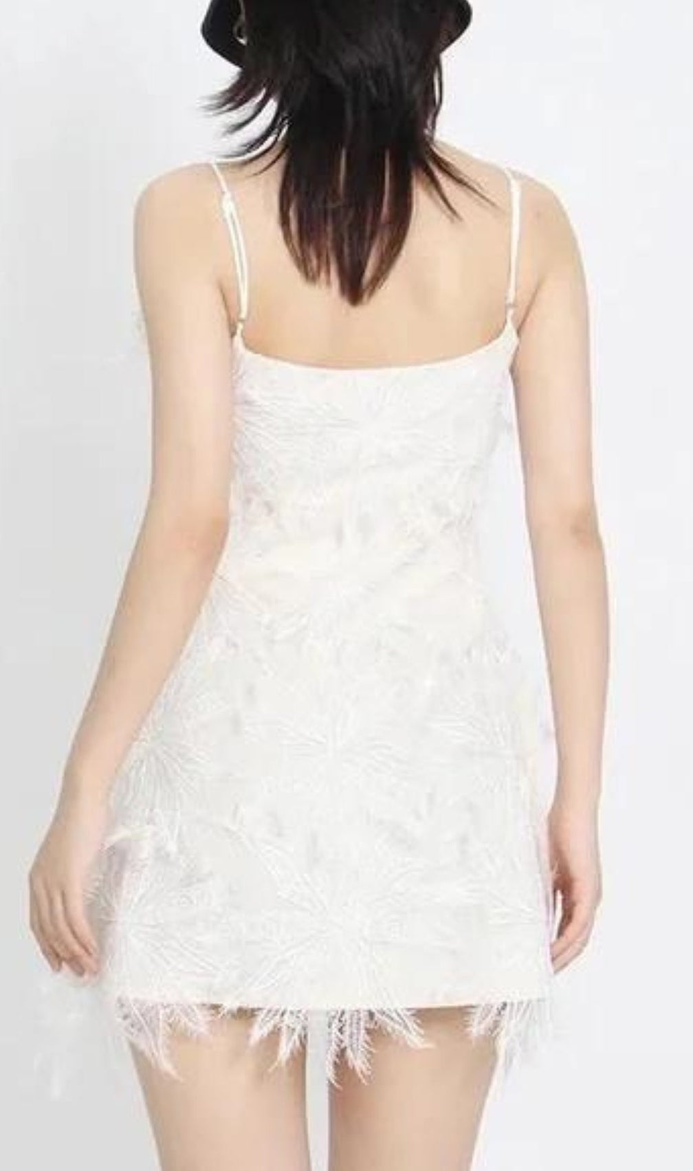 Aintza White Floral Appliqué Mesh Dress