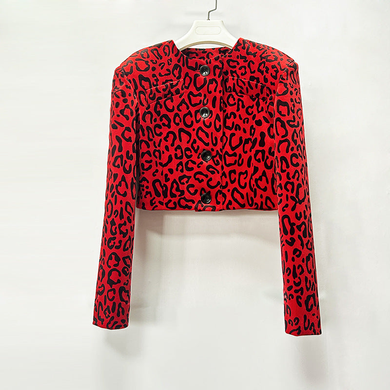 Georgi Red Leopard Two-Piece Set