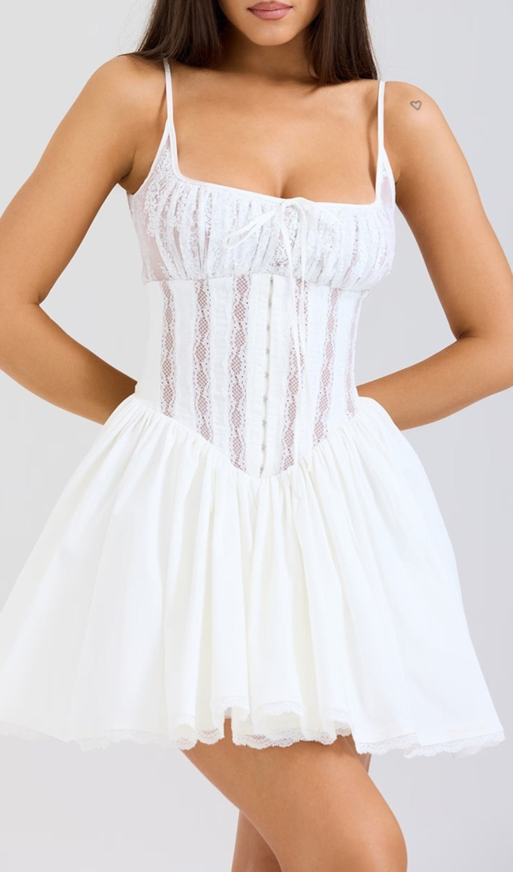 Didrika White Lace Mini Dress