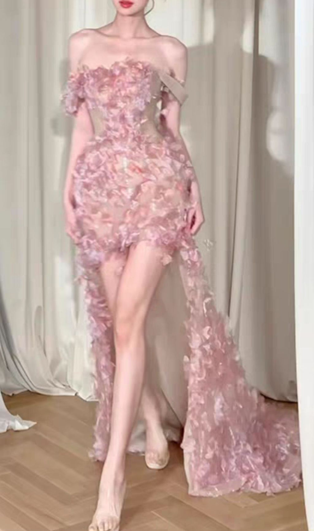 Hernán Pink Flower Maxi Dress