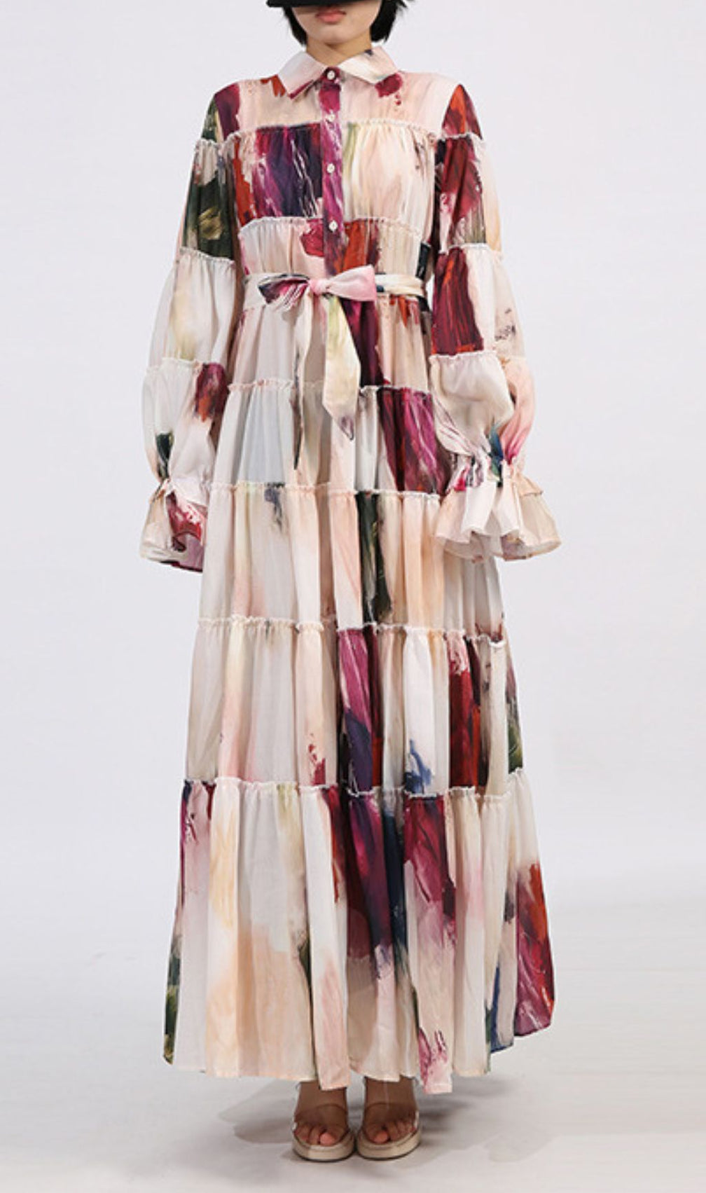 Genaro Printed Long Sleeve Maxi Dress