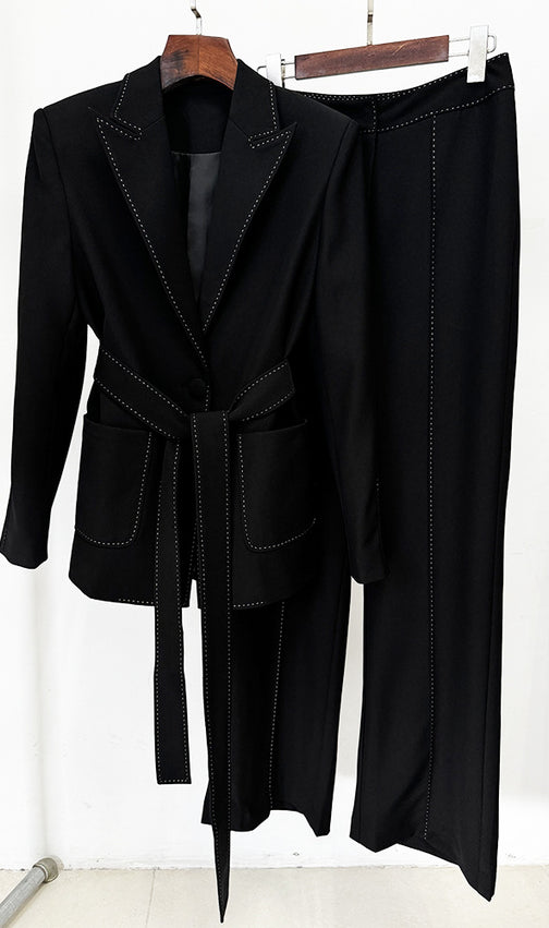 Cece Black Blazer Pants Set