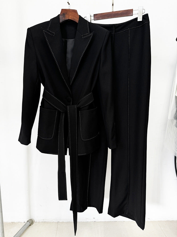 Cece Black Blazer Pants Set