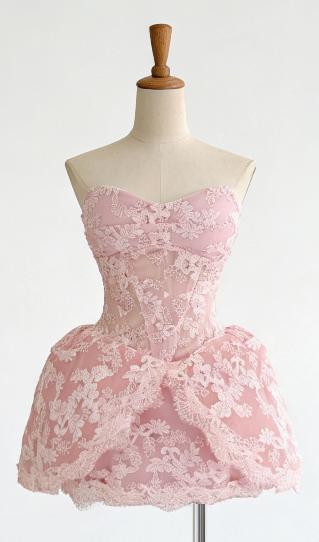 Kadi Pink Lace Strapless Mini Dress: Elegant & Flirty for Parties & Dates