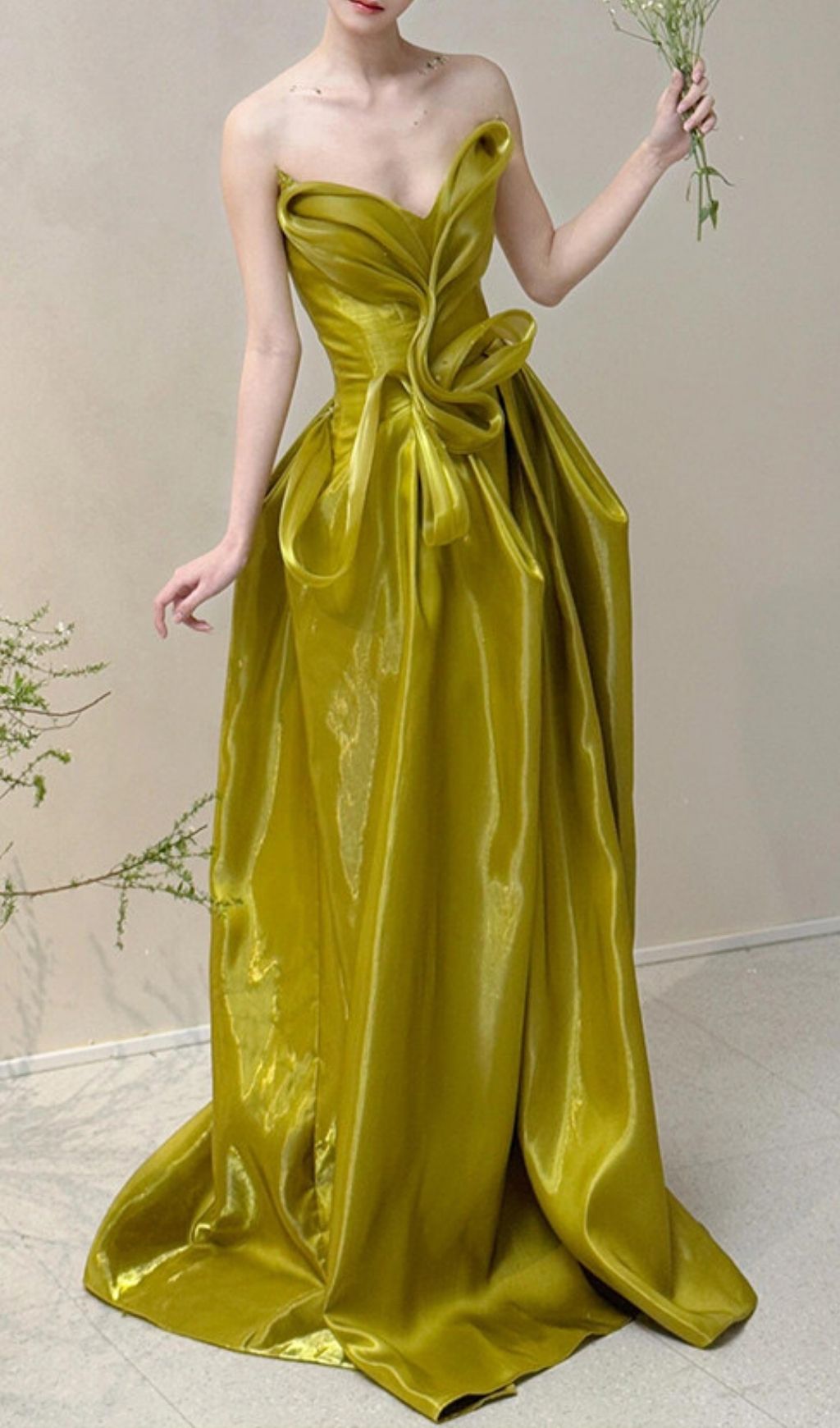 Kulya Green Strapless Maxi Dress