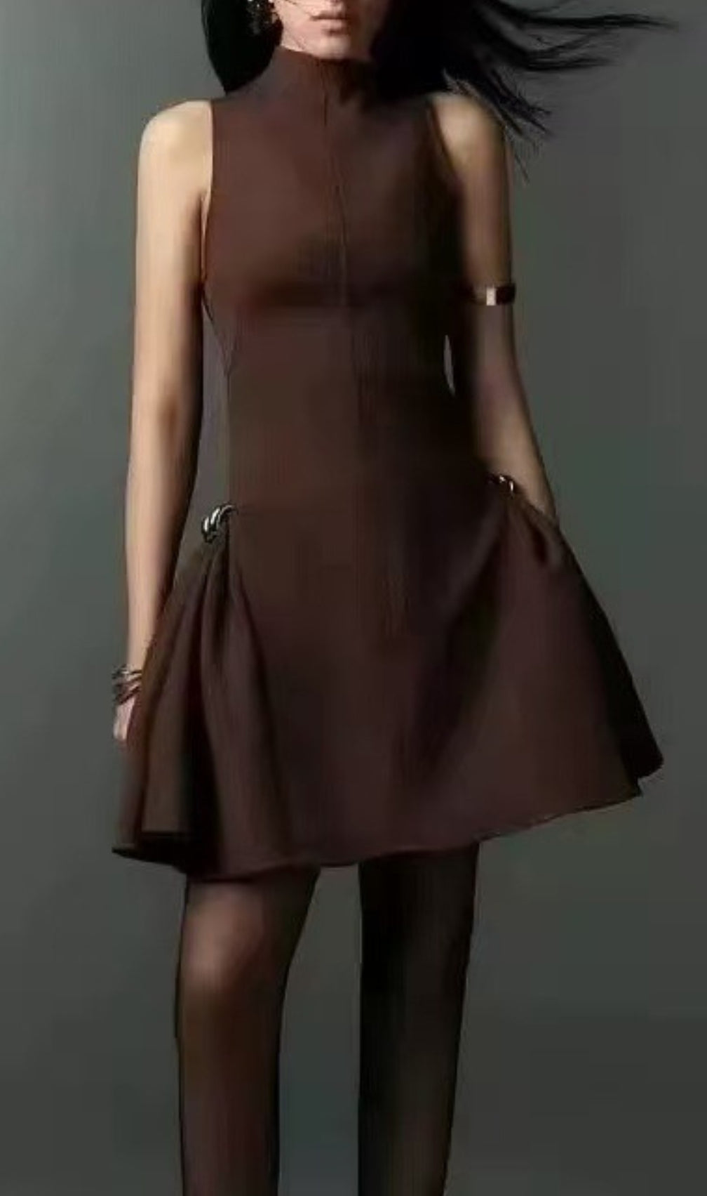 Dannah Irregular Collar Mini Dress