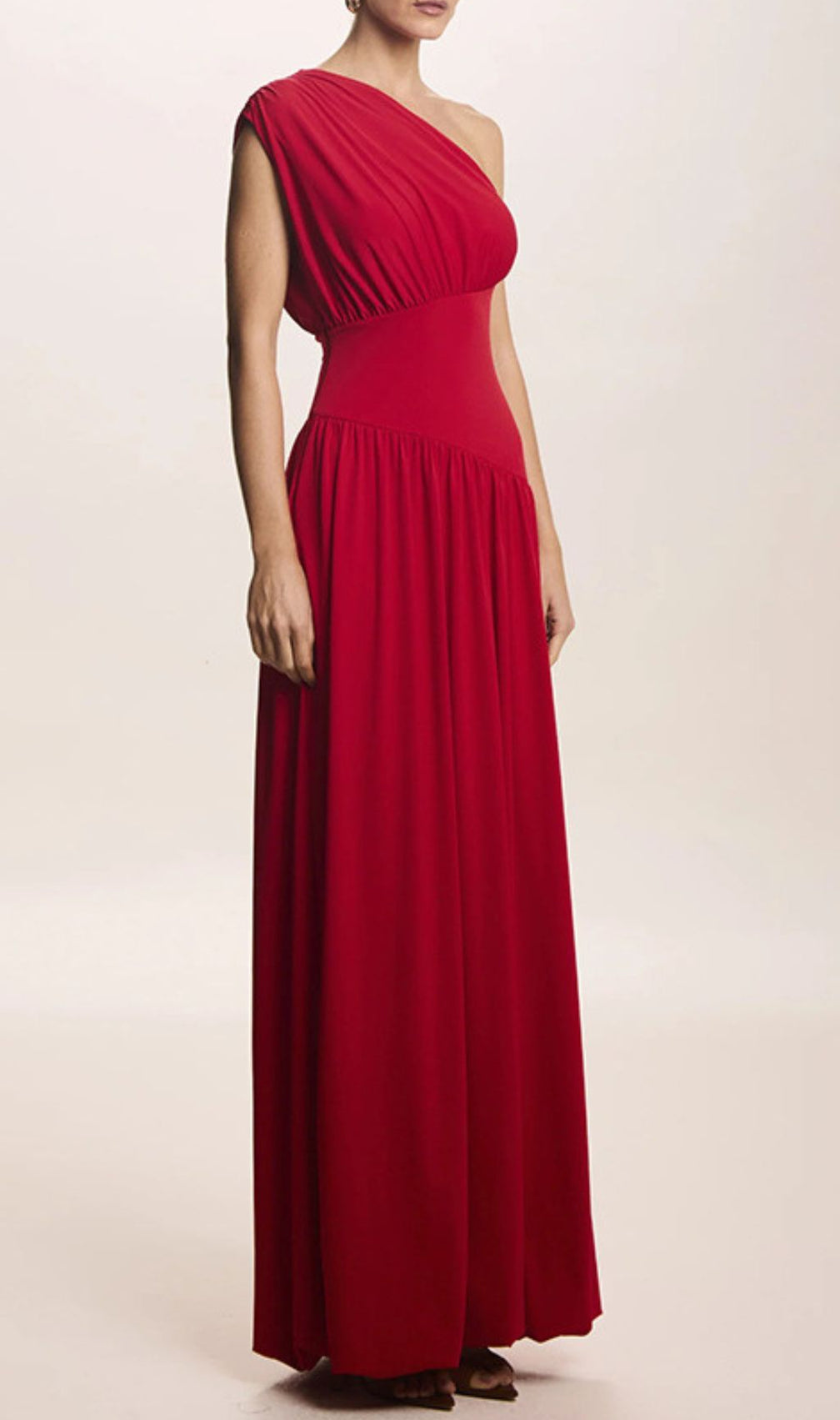 Jordon Red One-Shoulder Maxi Dress: Stunning Gala & Wedding Guest Gown