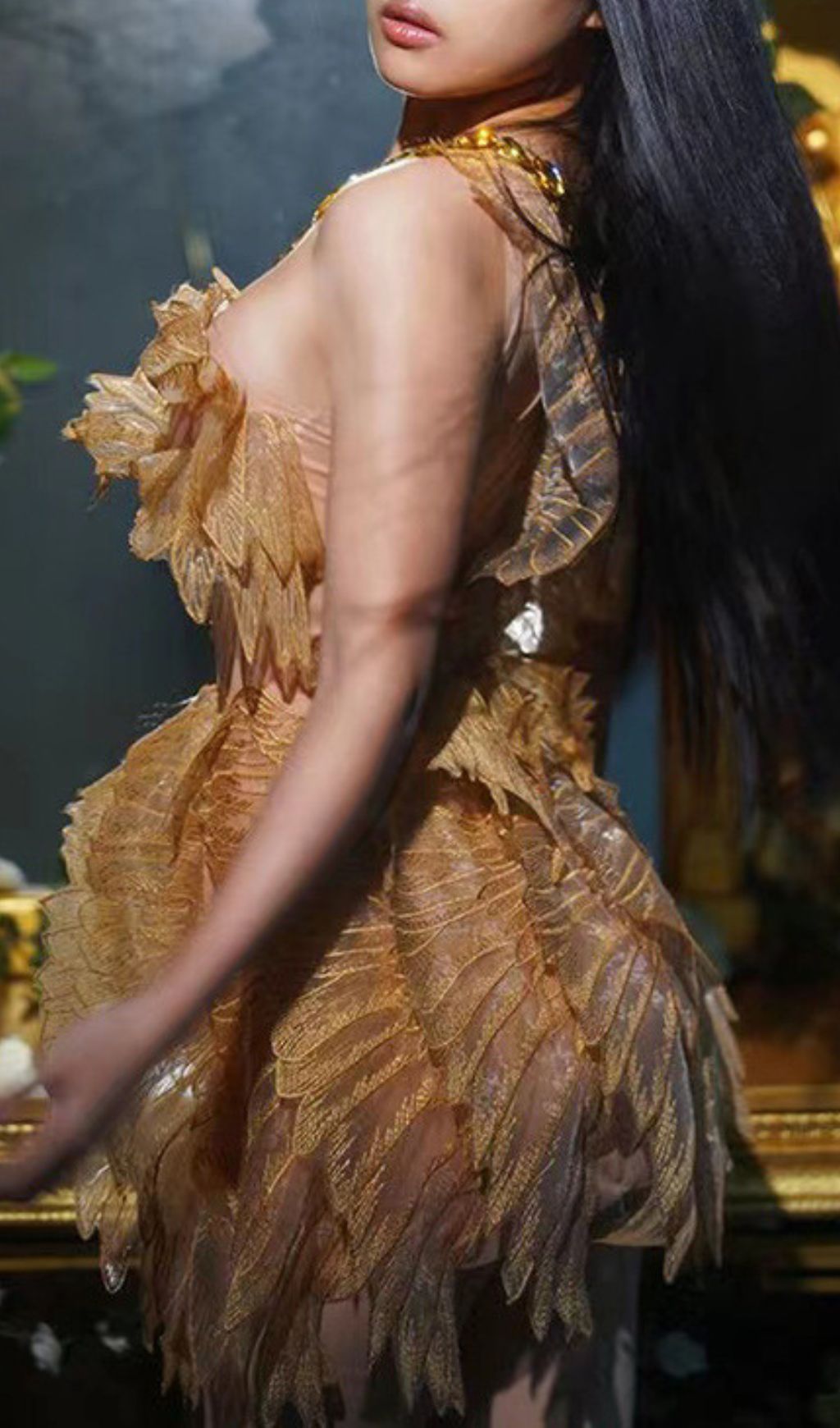 Jazlyn Gold Halter Rhinestone Mini Dress - Dazzling Glamour Party & Clubwear