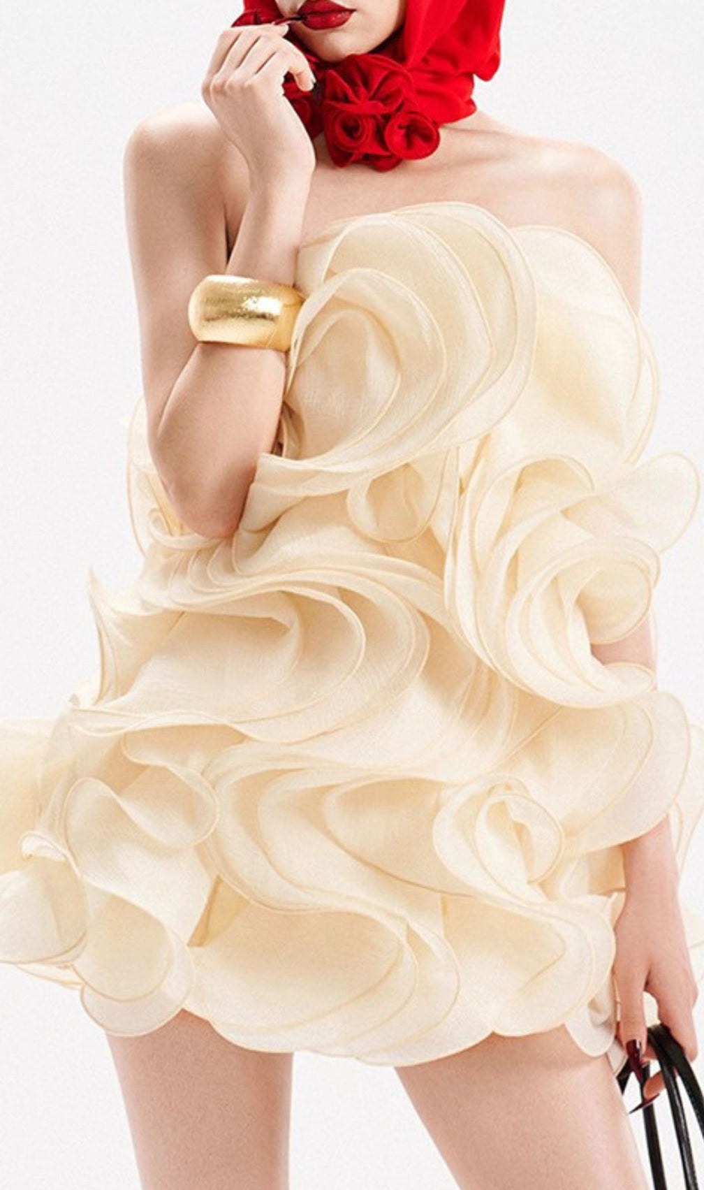 Indiana Voluminous Ruffle Strapless Mini Dress - Effortlessly Chic Party & Cocktail Attire