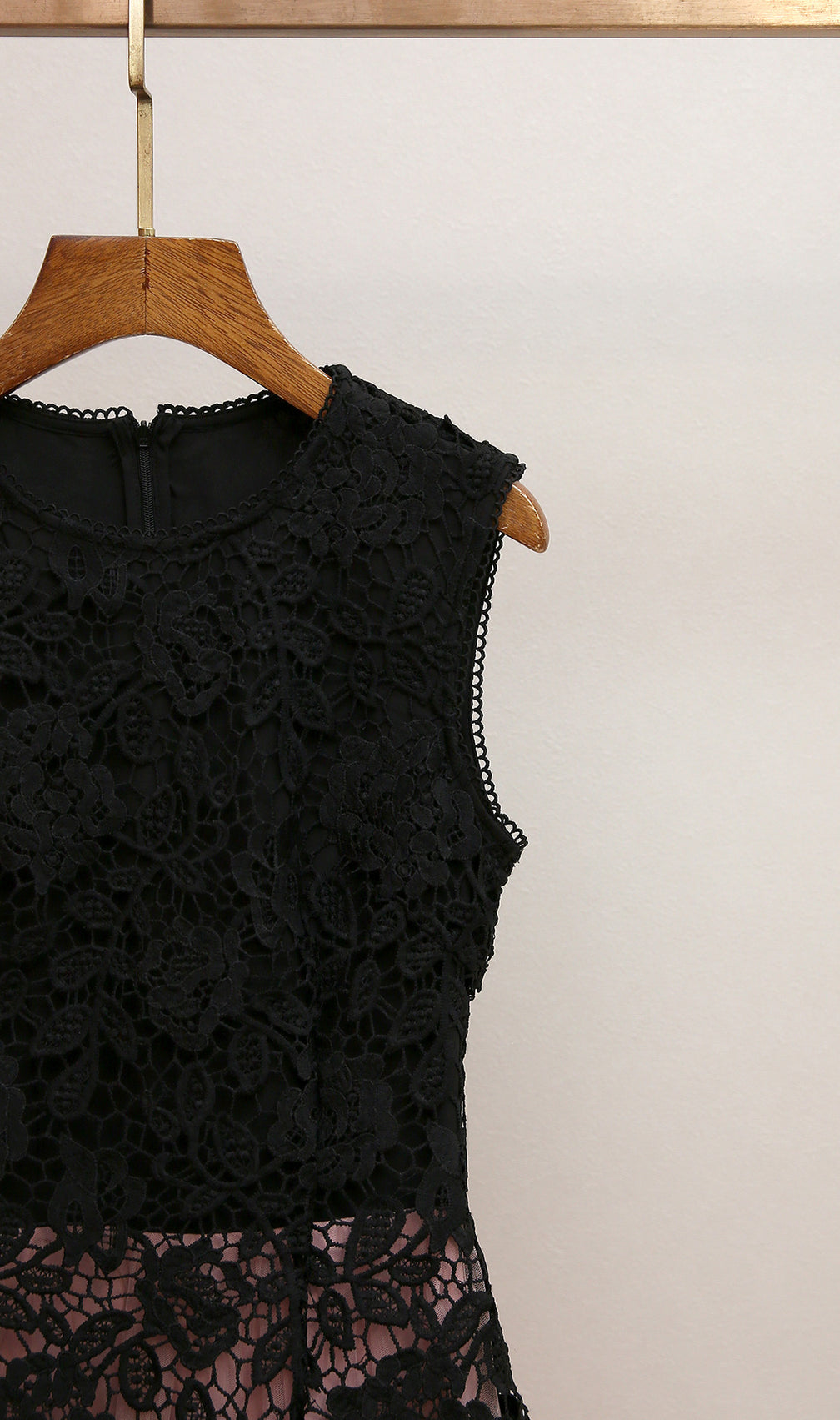 Humita Enchanting Black Lace & Blush Tiered Tulle Maxi Dress