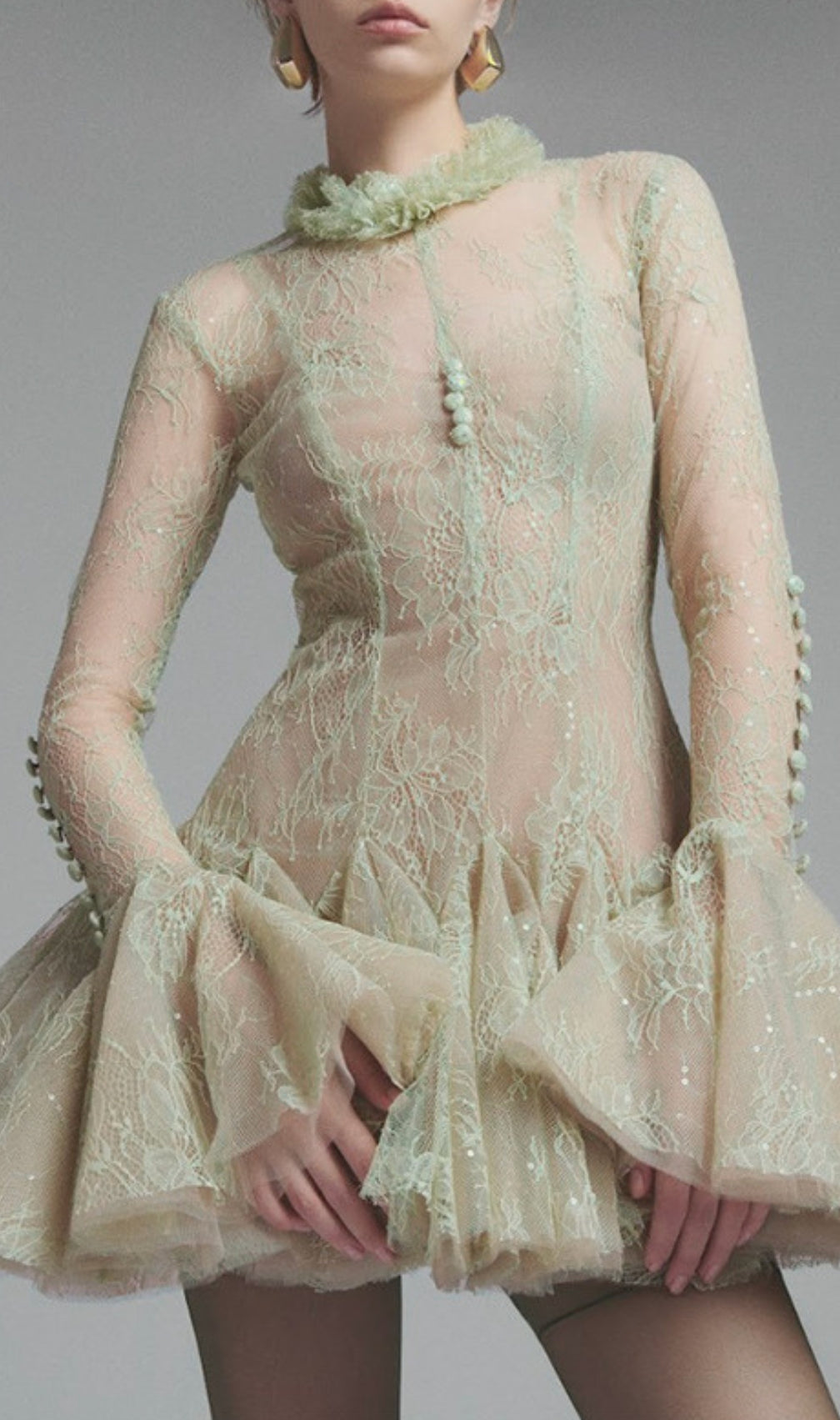 Daniyah Long Sleeve Lace Mini Dress