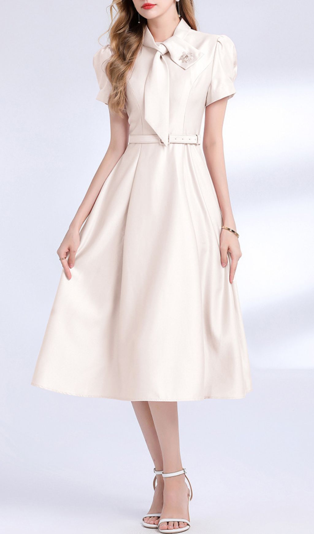 Funa Bow Tie Midi Dress
