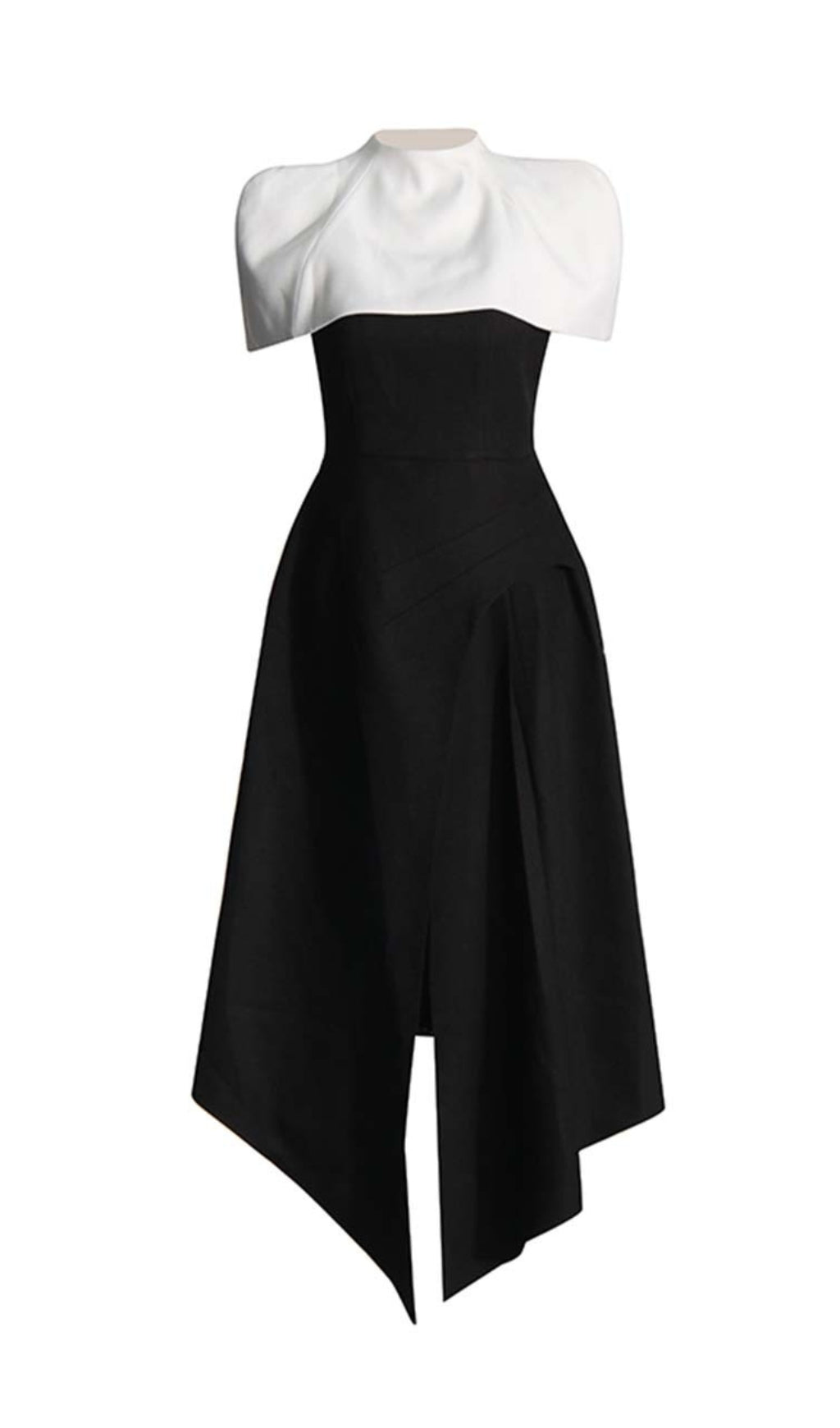 Carlen Black Maxi Dress With White Shawl