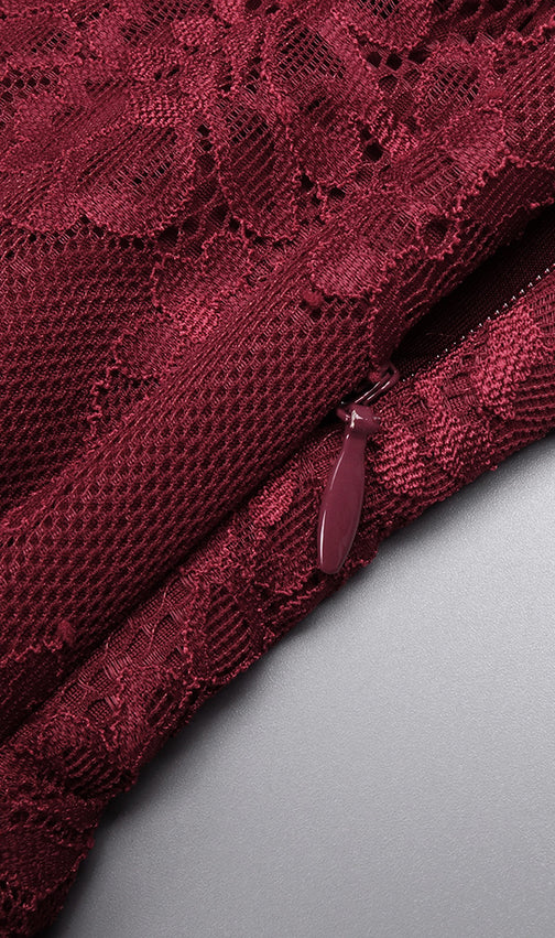 JoJo Wine Lace One-Shoulder Corset Maxi Dress - Elegant Evening Gown