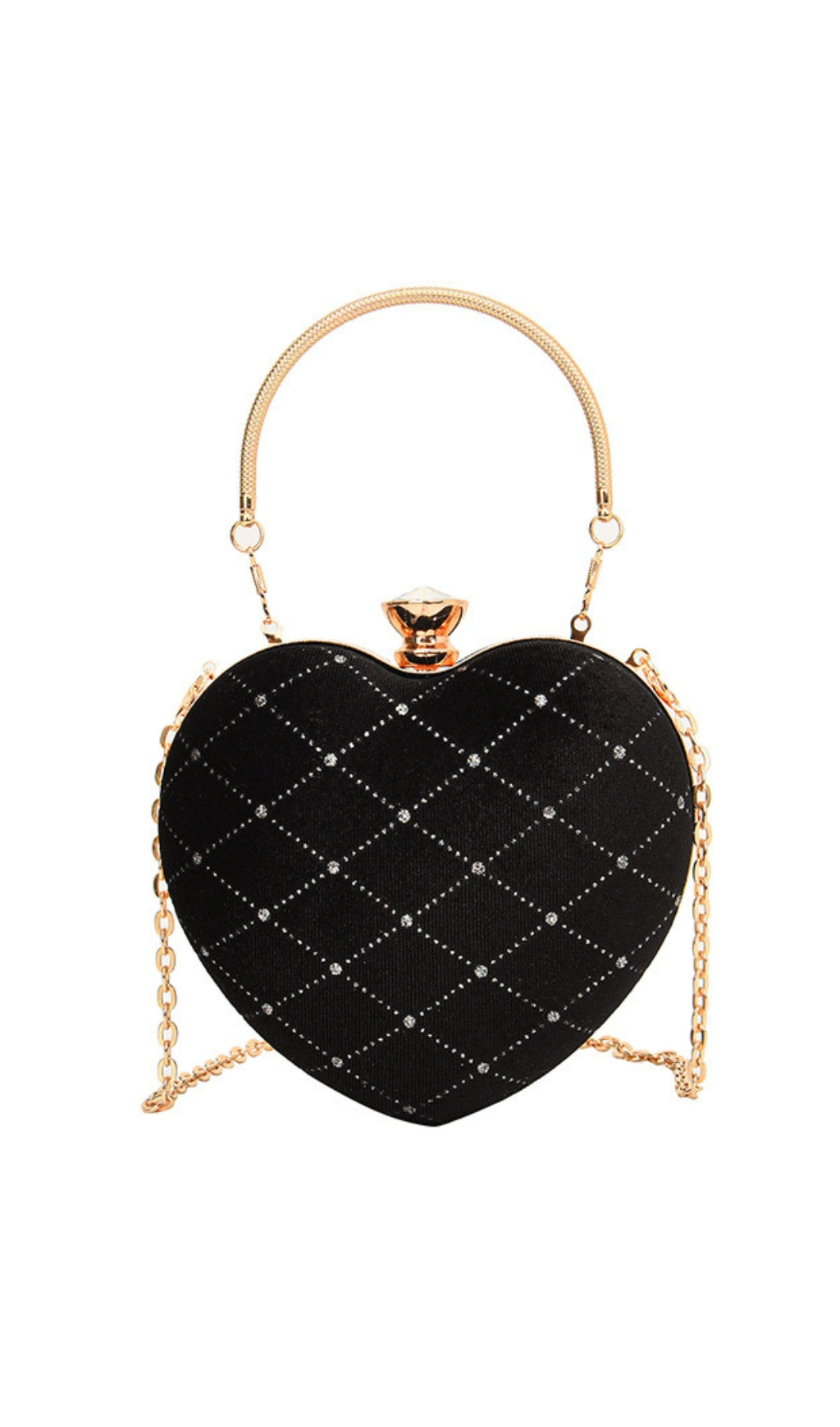 Angela Heart Shaped Velvet Clutch