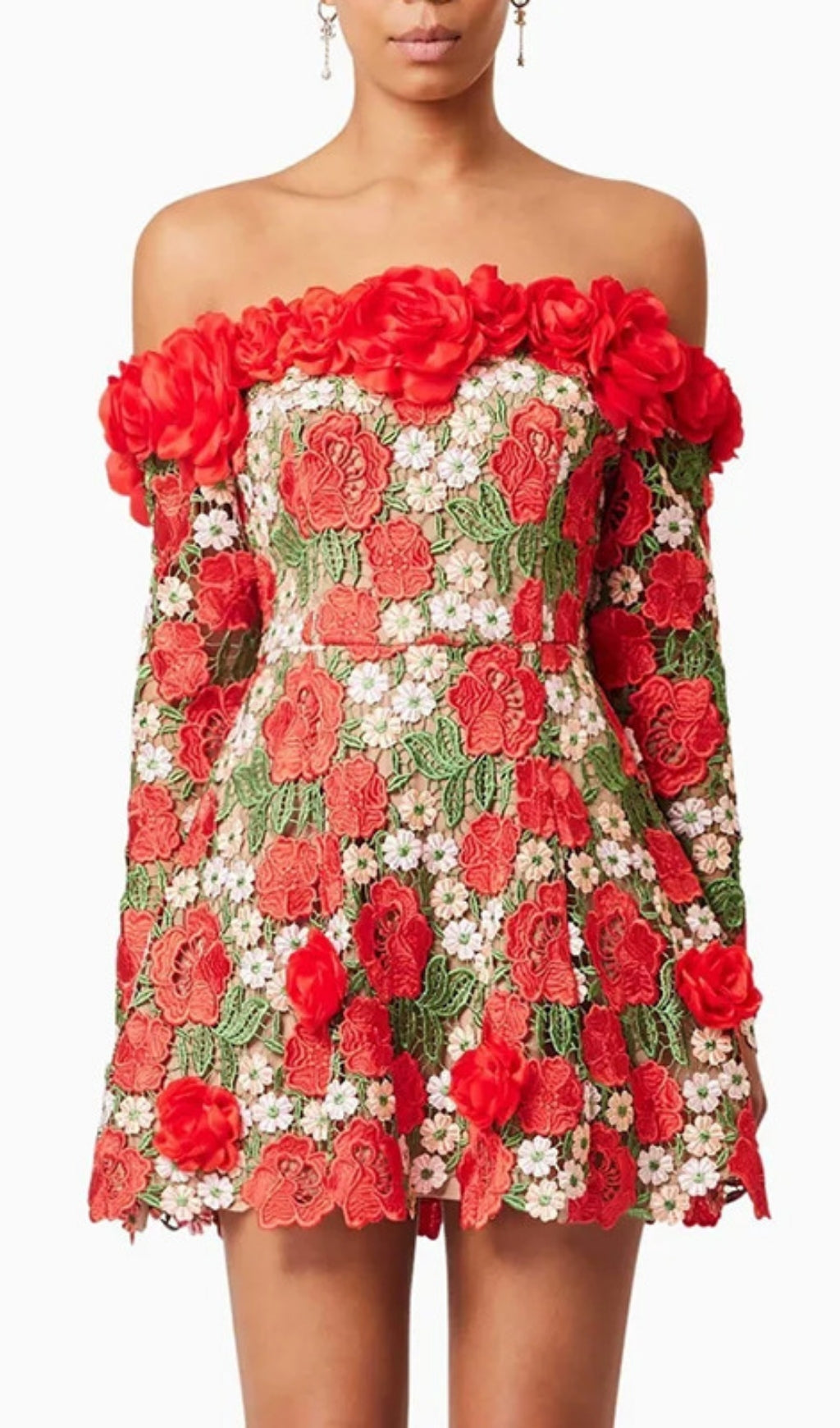 Ellasyn Flower Long Sleeve Mini Dress