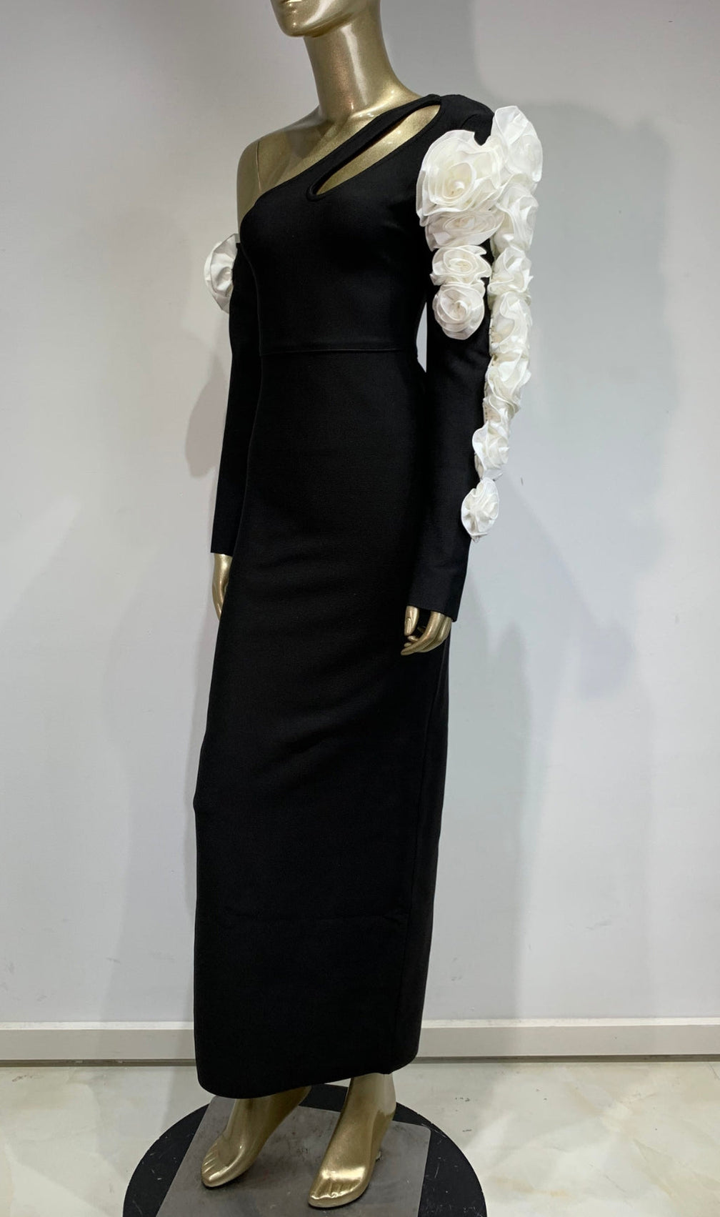 Bach Black Flower Long Sleeve Maxi Dress