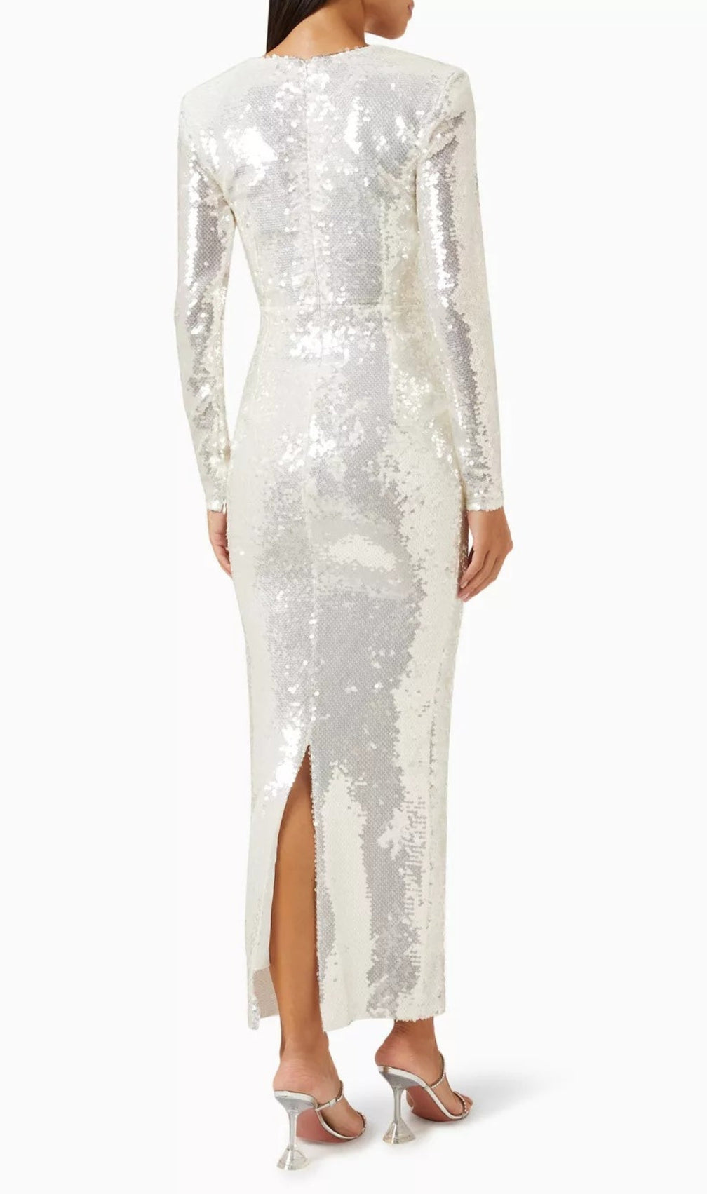 Alicia White Flower Sequined Maxi Dress
