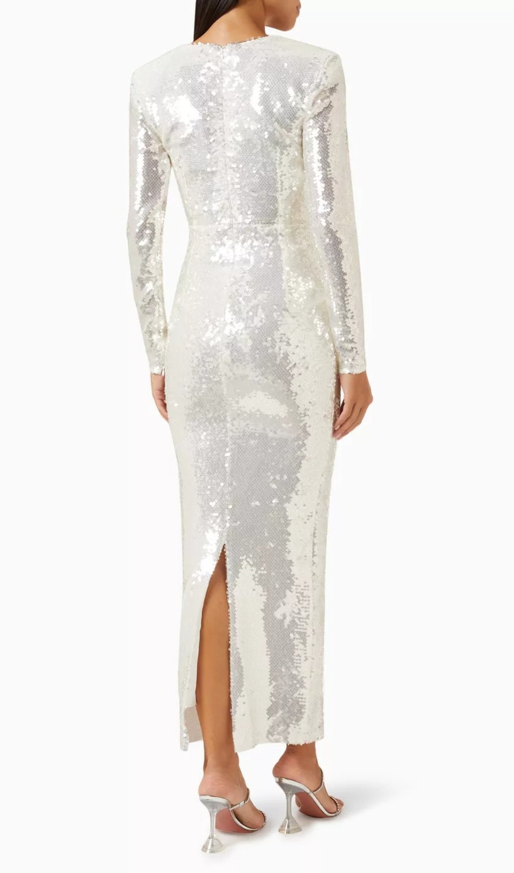 Alicia White Flower Sequined Maxi Dress