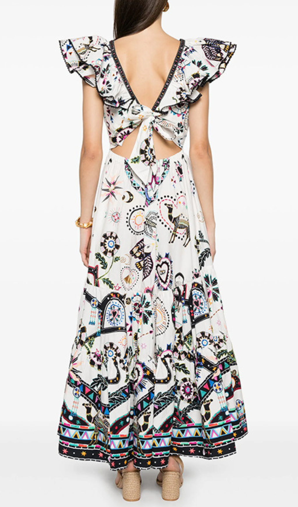 Hanson V-neck Printed Maxi Dress