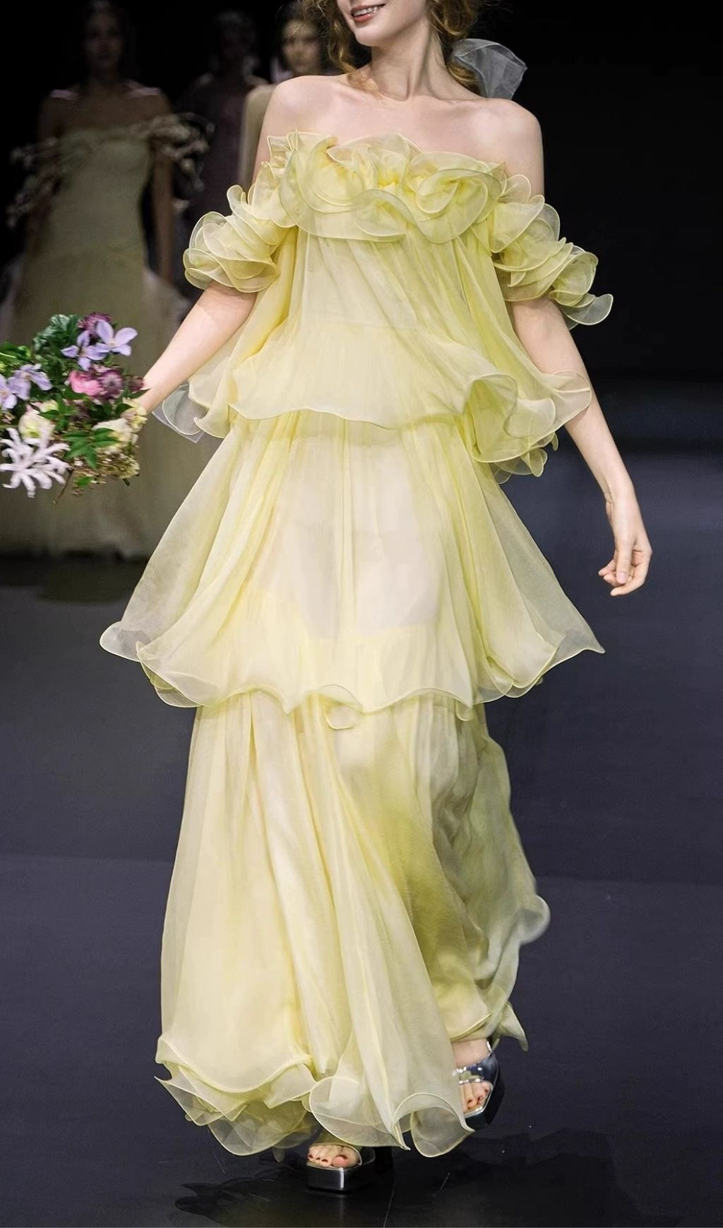 Kenadia Sunny Yellow Off-Shoulder Ruffle Maxi Dress - Effortless Summer Elegance