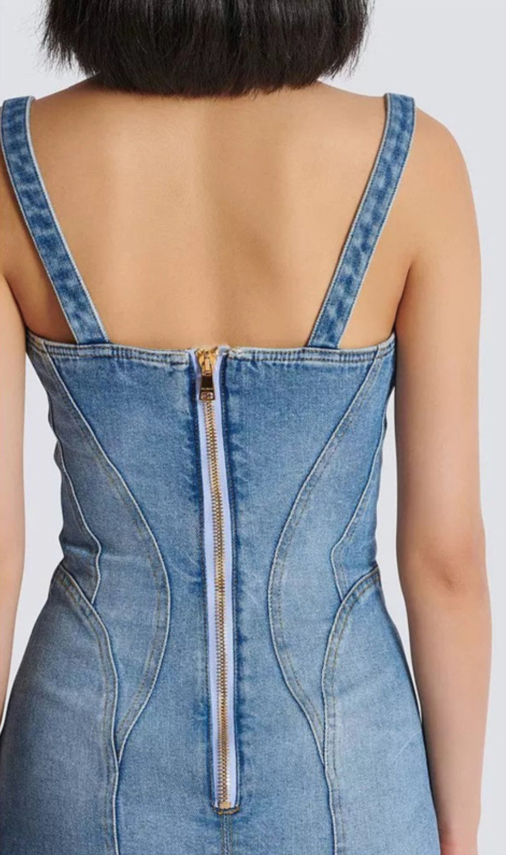 Denali Blue Buttons Denim Mini Dress