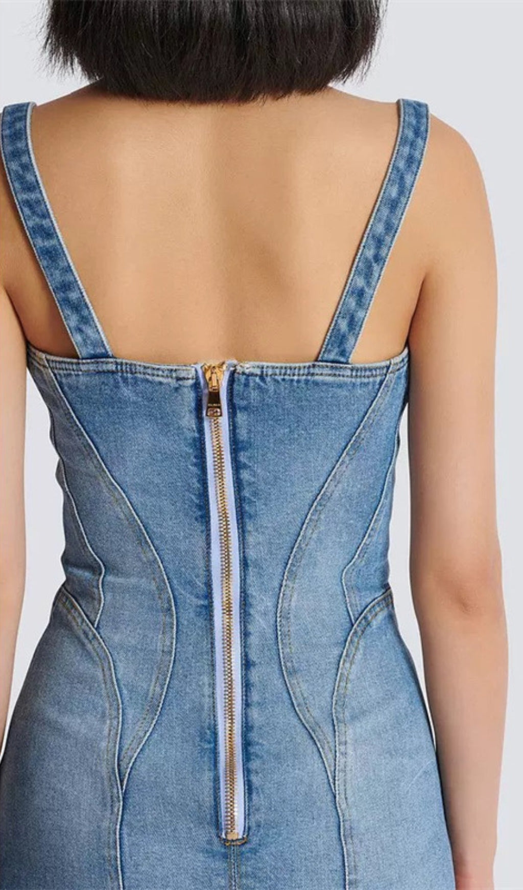 Denali Blue Buttons Denim Mini Dress