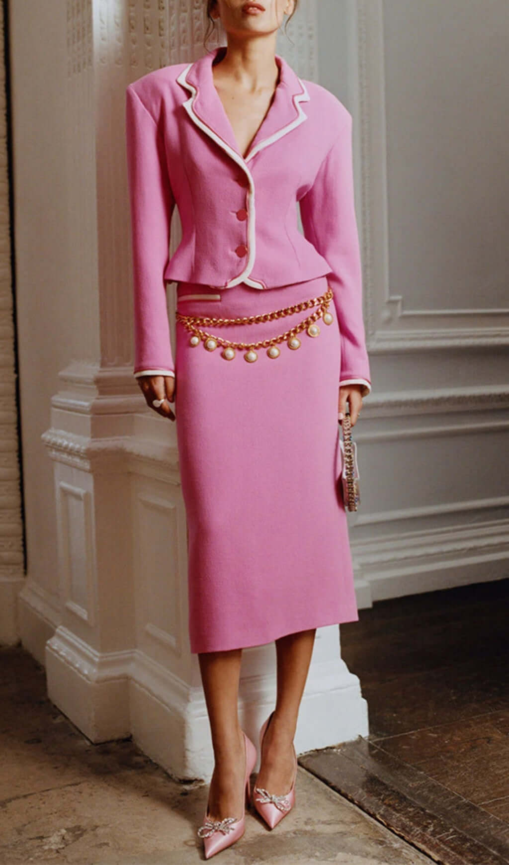 Bernhard Pink Chain Midi Skirt Set