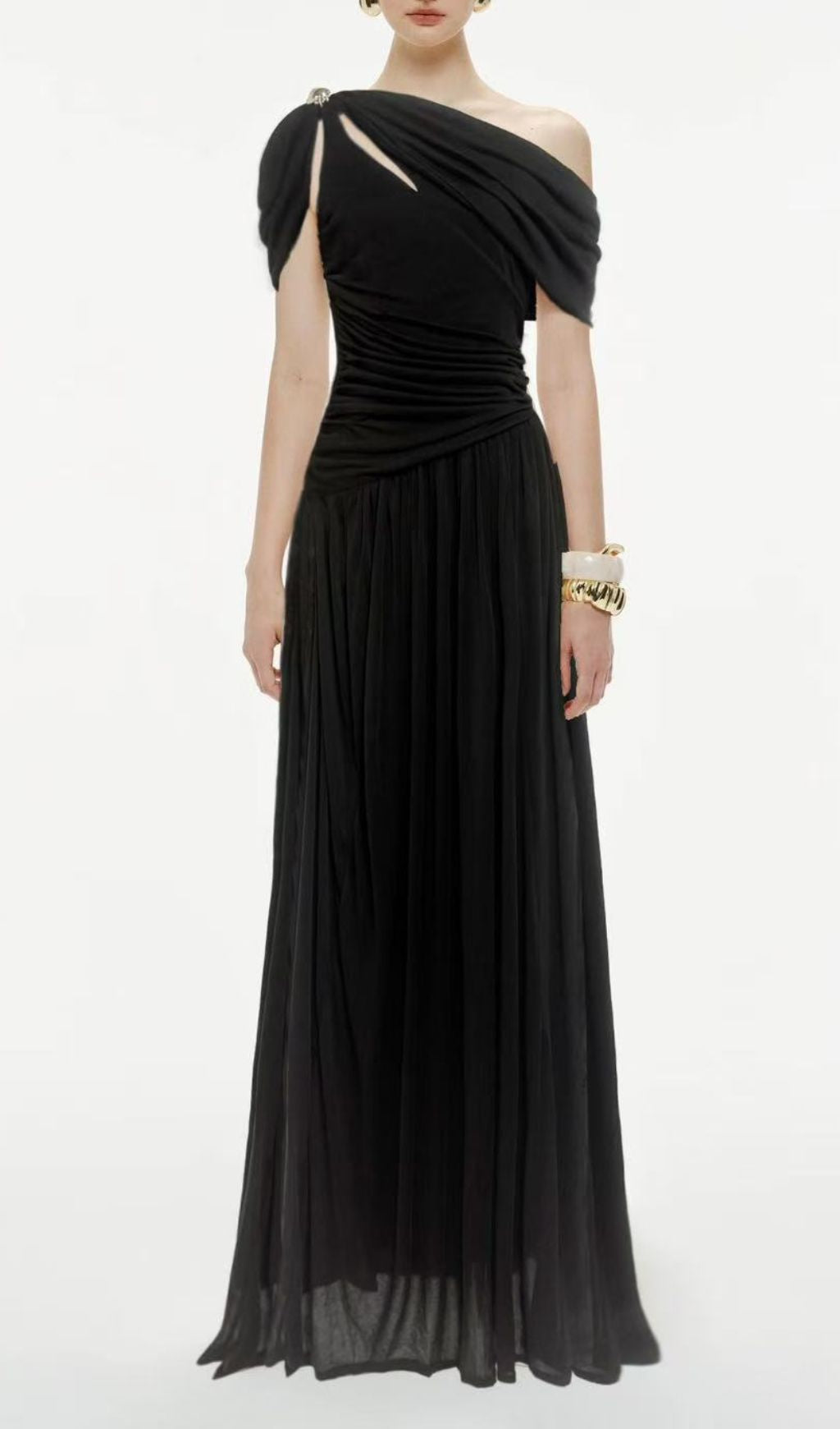 Joella One-Shoulder Ruched Maxi Dress | Elegant & Figure-Sculpting Gown