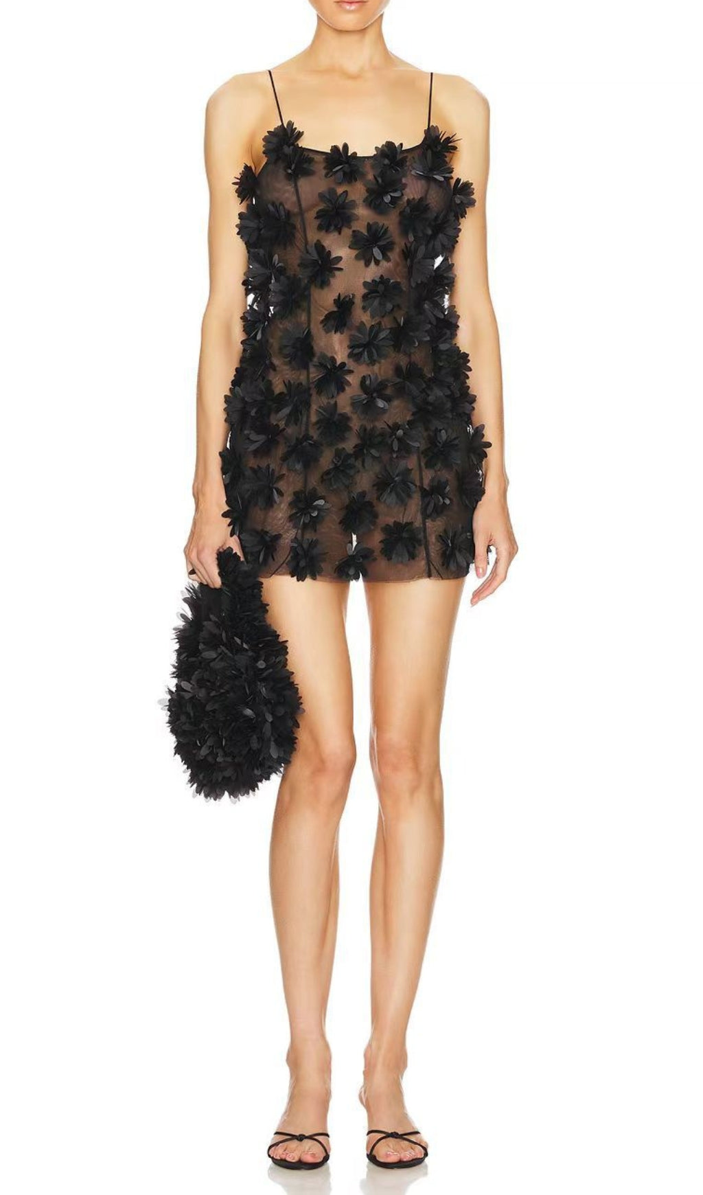 Briseis Flower Embellished Mini Dress