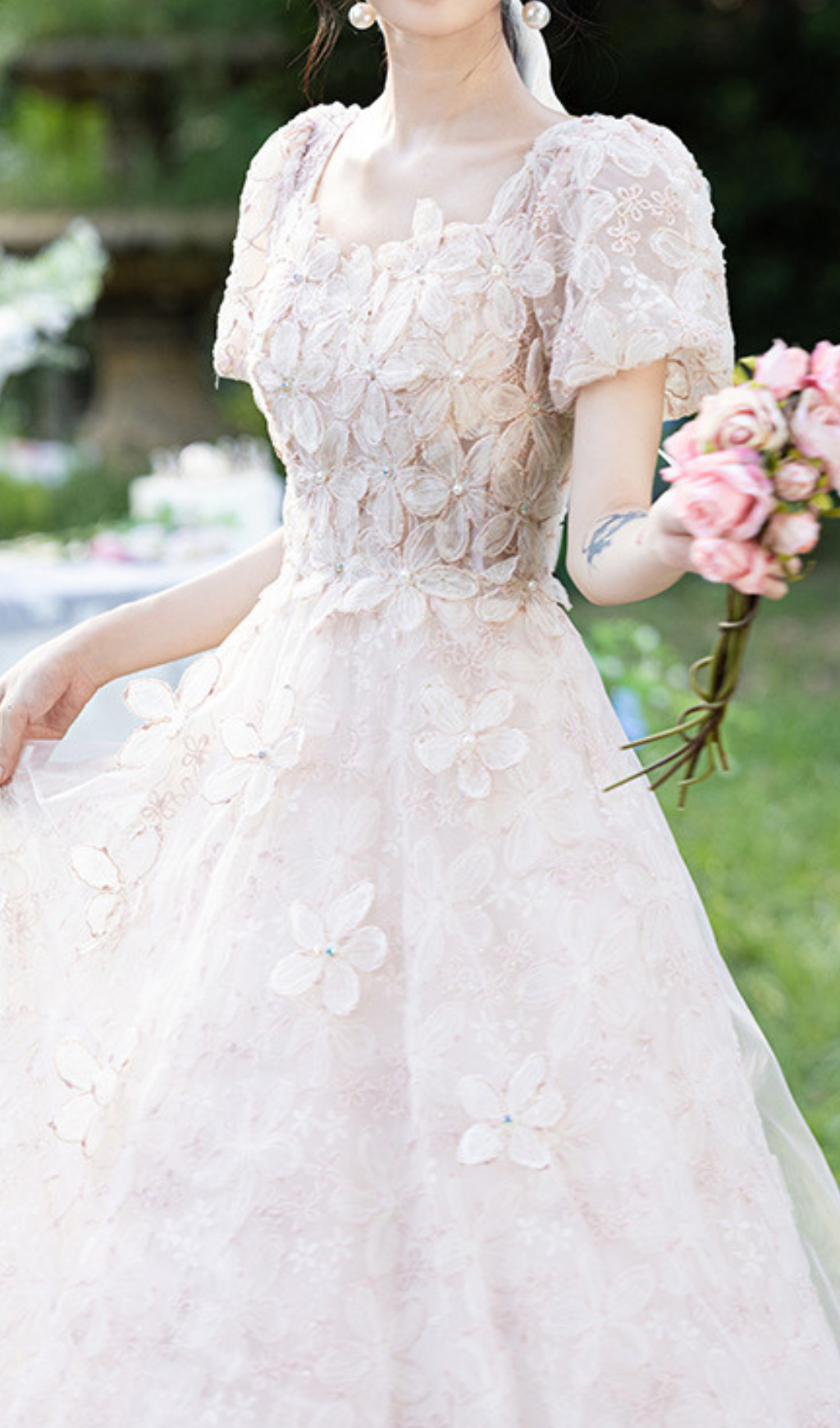 Gable Flower Mesh Maxi Dress