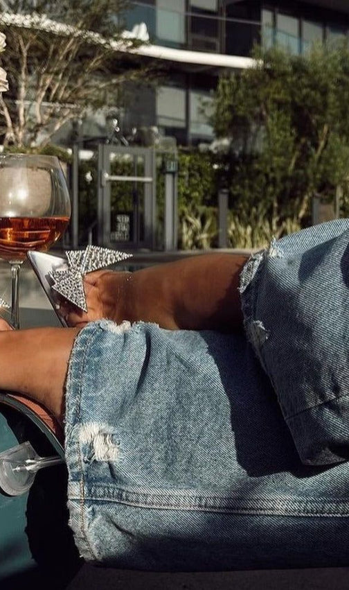 Secret Crystal Butterfly Brooch Heels