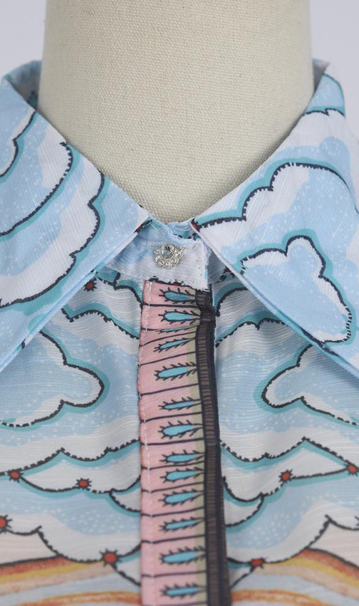 Githa Printed Long Sleeve Mini Dress