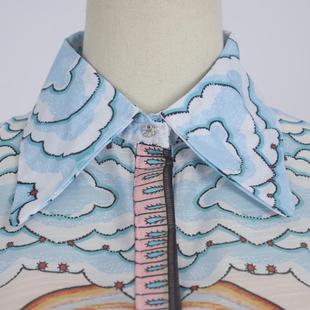 Githa Printed Long Sleeve Mini Dress