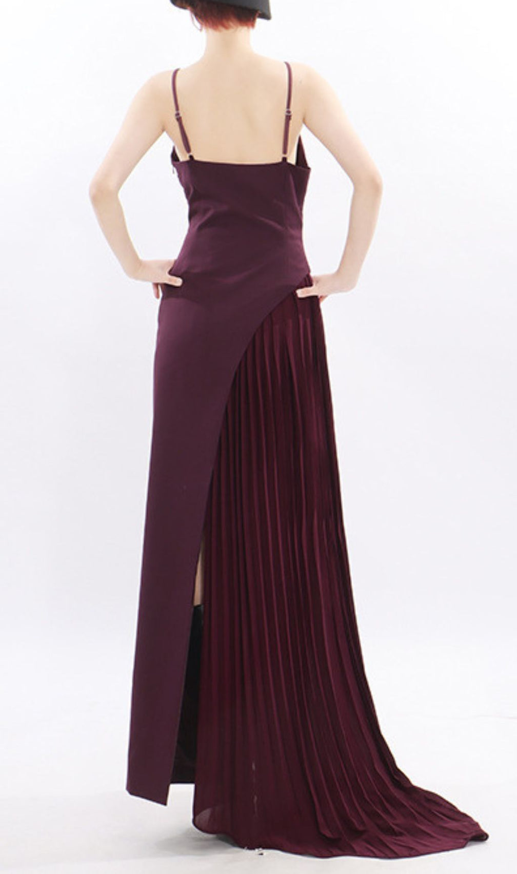Jinelle Elegant Strappy Pleated Maxi Dress | Modern Evening Gown