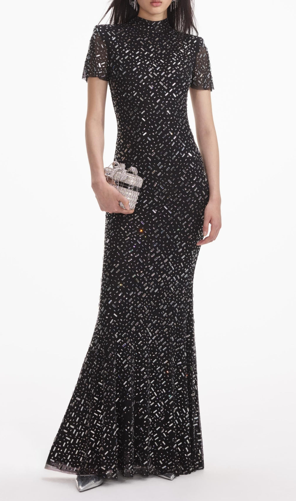 Emma Black Crystal Maxi Dress