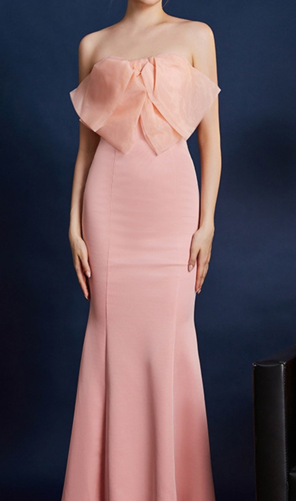 Druella Strapless Bow Maxi Dress