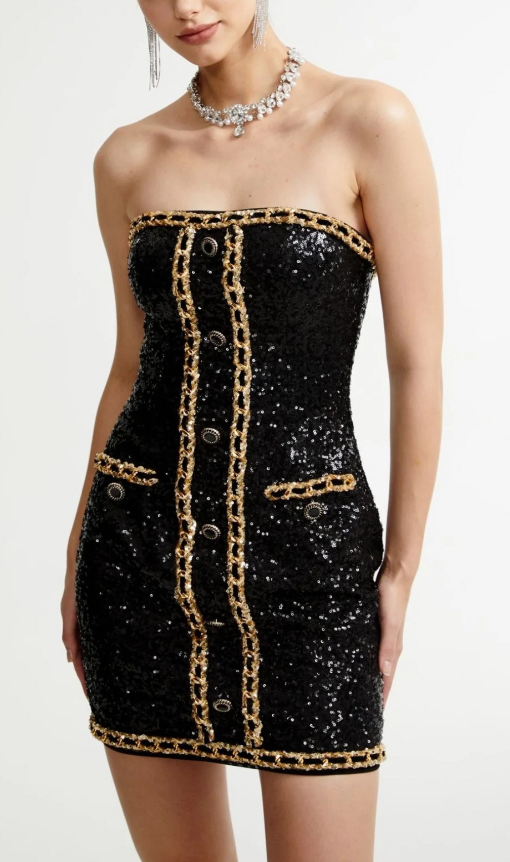 Alla Sequin Chain Mini Dress