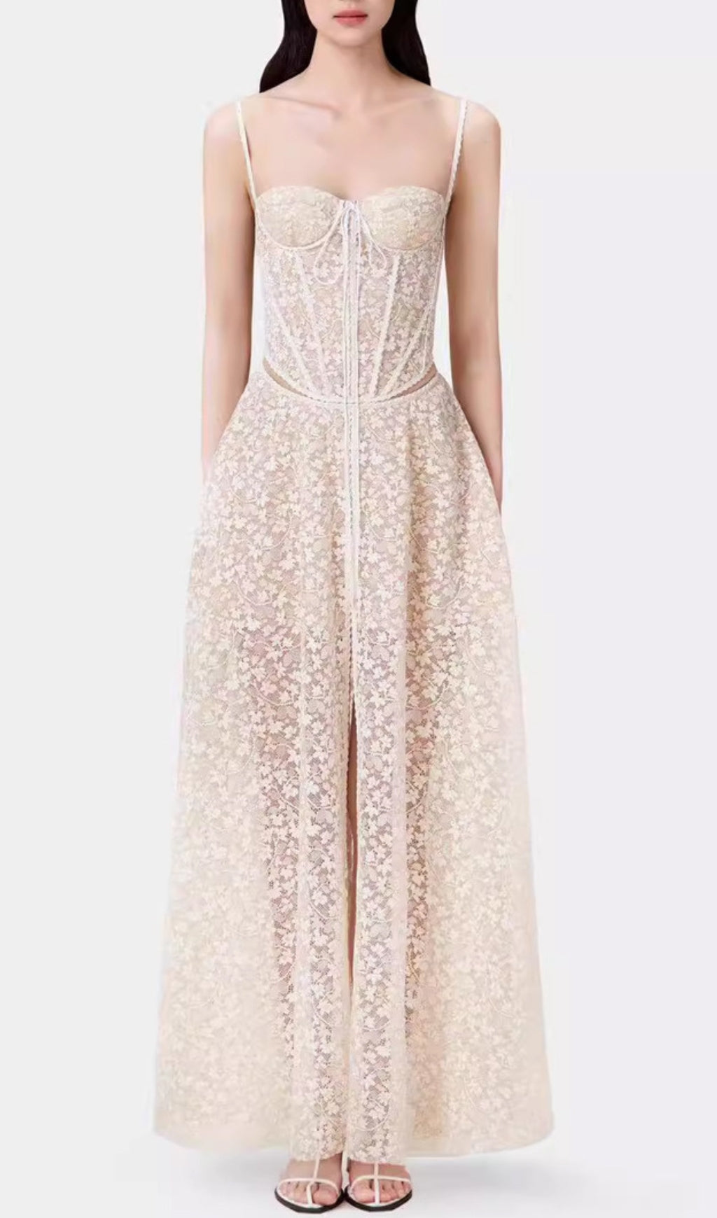 Albinia Floral Corset Maxi Dress