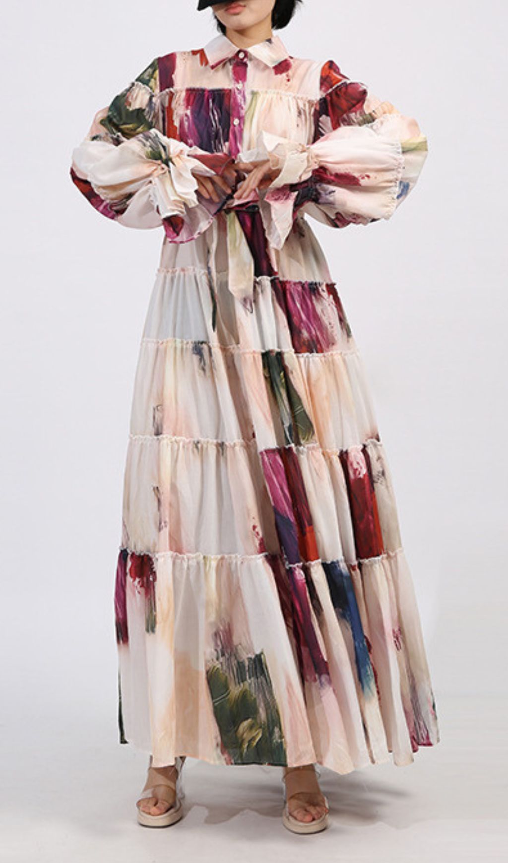 Genaro Printed Long Sleeve Maxi Dress